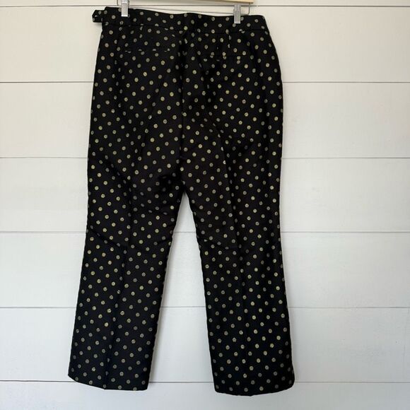 Talbots Women’s 12 Black Gold Metallic Chino Work Pants New - Picture 2 of 5